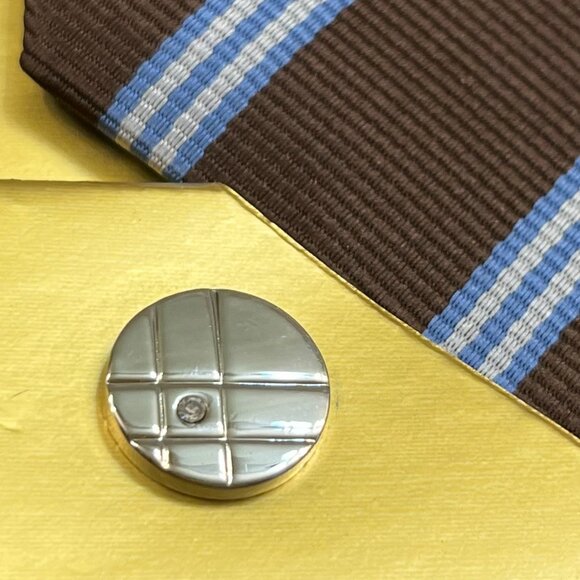 Men's Tie Gift Set W/ Pocket Square, Cufflinks & Tie Bar - New in Box - Picture 5 of 6